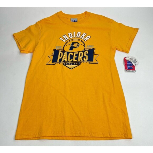INDIANA PACERS NBA T-Shirt Men's Small Gold - NWT - Picture 1 of 7